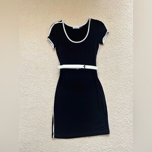 Calvin Klein Black Dress with White Trim